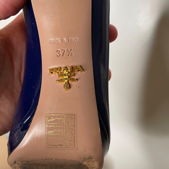 Blue Prada peep toe high-heels - Picture 4 of 12